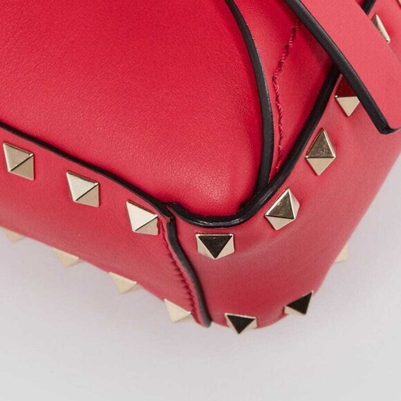 Valentino Red Smooth Leather Rockstud Mini Backpack Bag - Picture 5 of 10